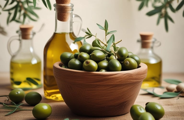 Close-up of artisanal Italian pasta bundles with a backdrop of fresh tomatoes and basil.