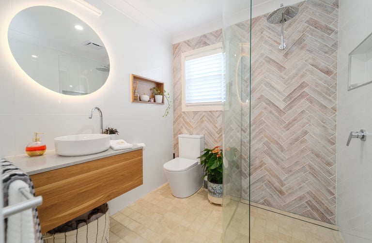 A clean, modern ensuite offering comfort and privacy for guests.
