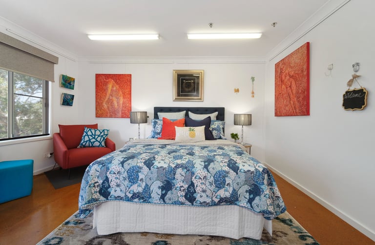 A beautifully styled bedroom designed for comfort, privacy, and a sense of coming home.