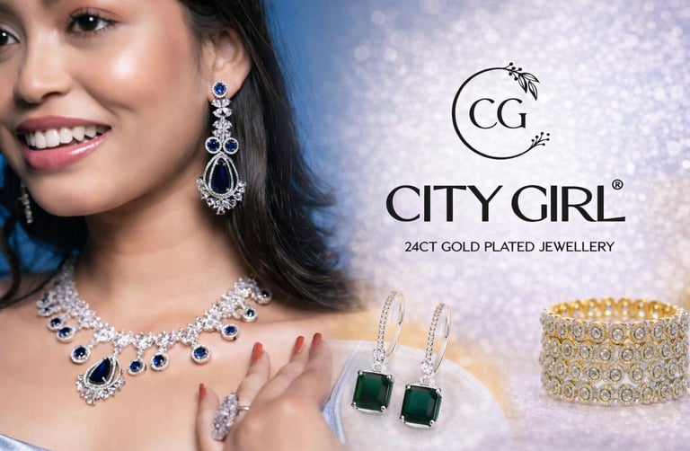 City Girl Jewellery Rhodium Plated Bridal Wear
