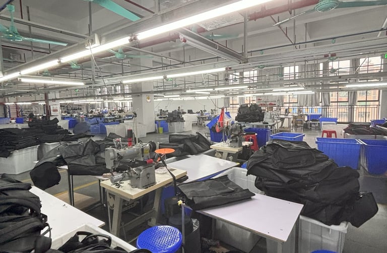 OEM nylon duffle bag factory workshop in China