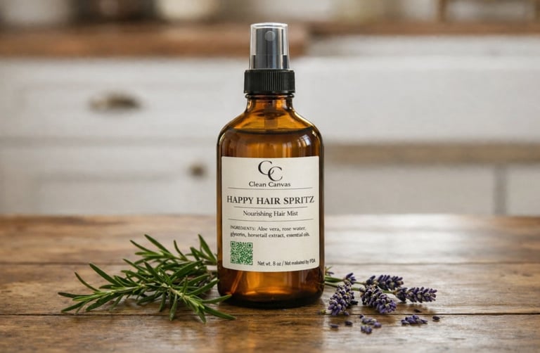 pump spray bottle of hair spritz