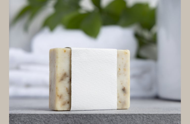 single bar of tallow soap with frankincense resin