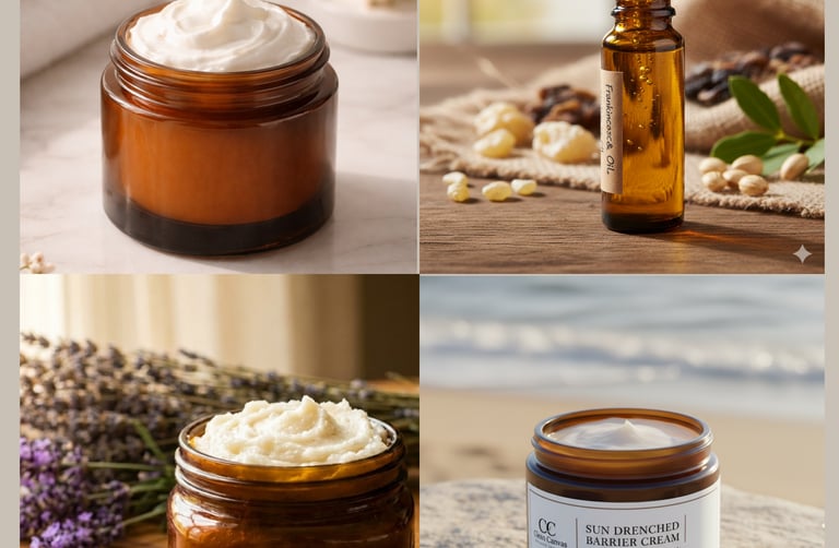 collage of skincare products