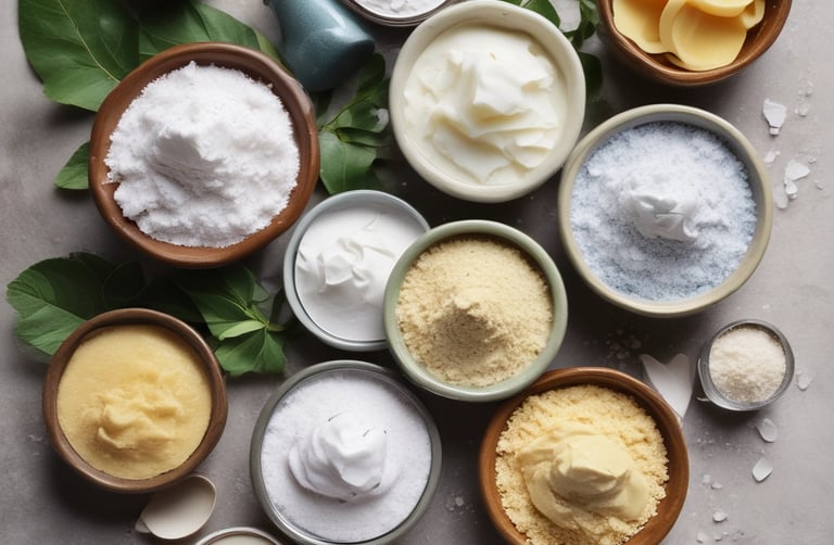 A serene setting showcasing a ritual bath with candles and natural products.