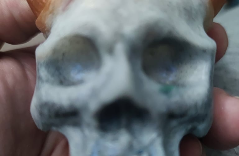 una calavera con cuernos