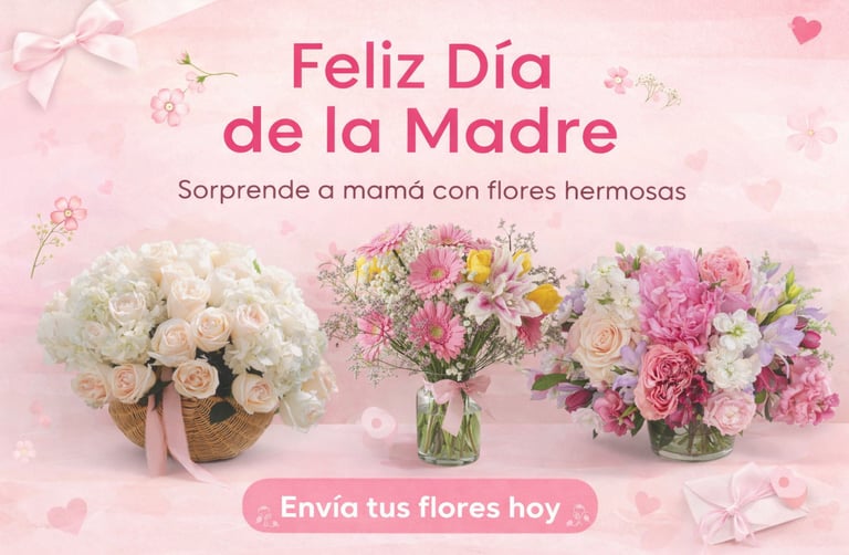 Three beautiful Mother's Day floral arrangements with pink roses and lilies for gift delivery.