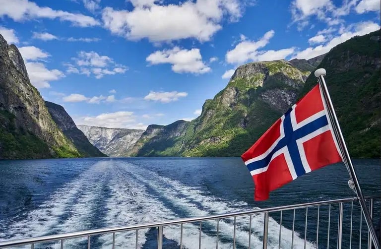 Norway boat on fjord