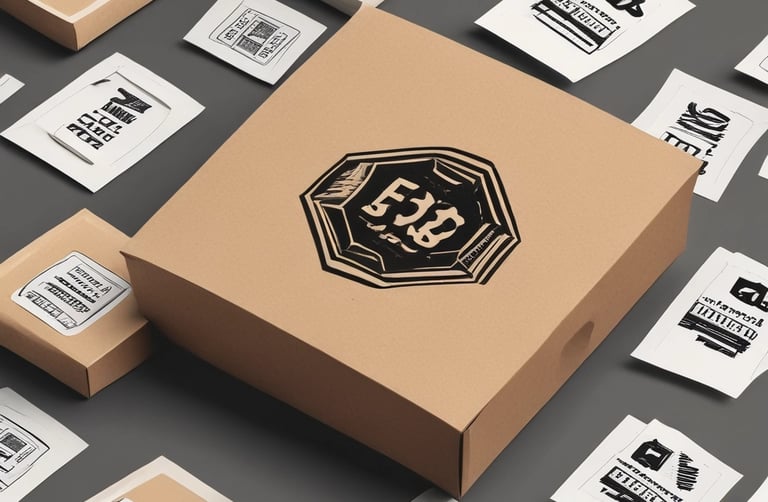 A stylish workspace featuring tools for sticker printing and design.