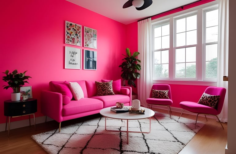 Stunning Neon Pink Wall Paints