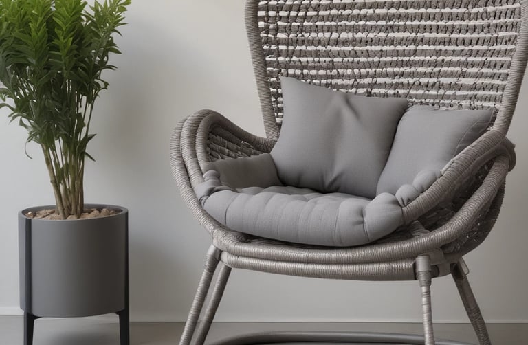 Modern metal frame lounge chair with sleek aluminum structure in a cozy living room setting