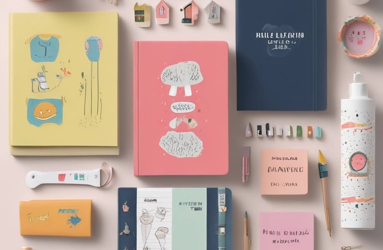 Lush garden scene with vibrant flowers and gardening tools laid out on the grass.