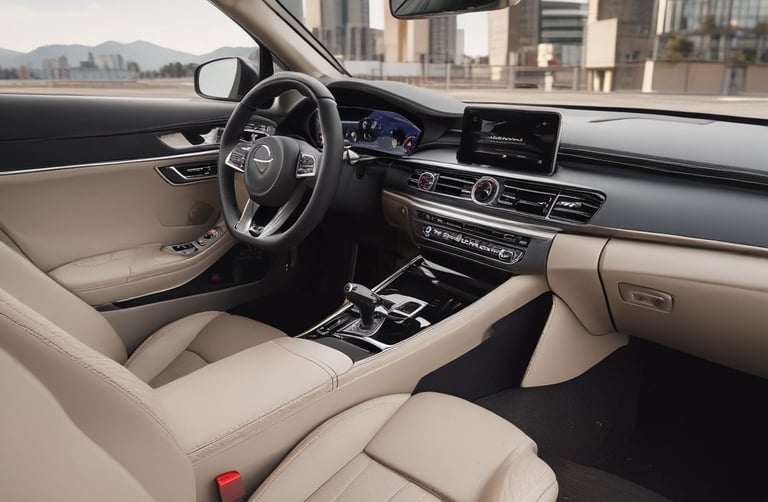 A vibrant display of various car cleaning products including shampoos and waxes.