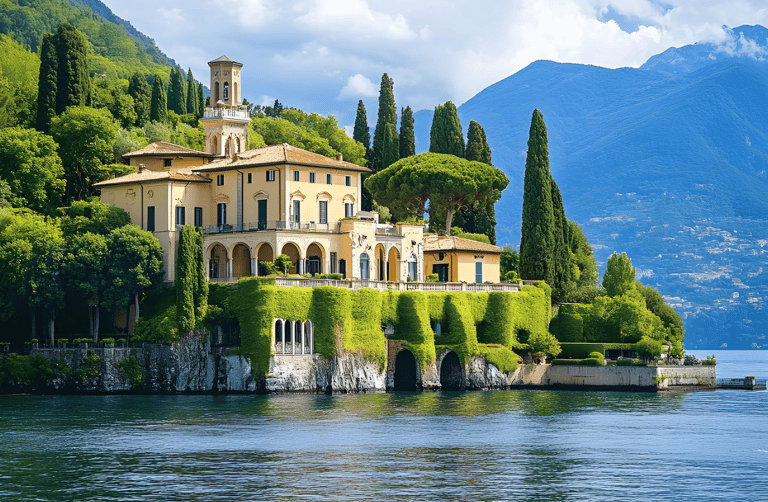 Picturesque lakeside villa in Italy, symbolizing the blend of academic excellence and rich cultural