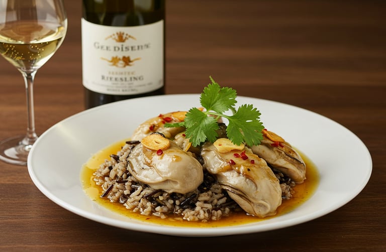 a plate of food with a glass of wine and a bottle of wine