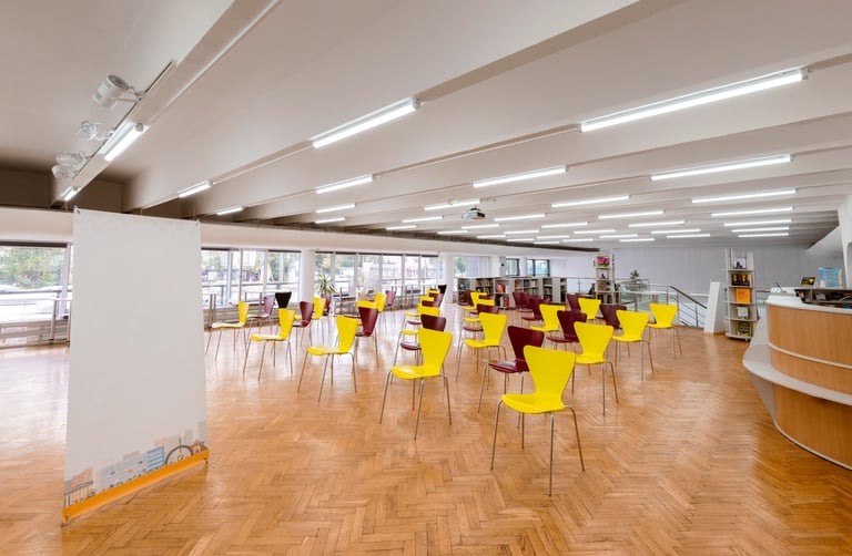 Commercial Electrician installed office lights.