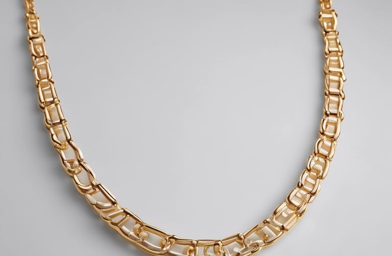 Stylish necklace showcased with a soft color palette.
