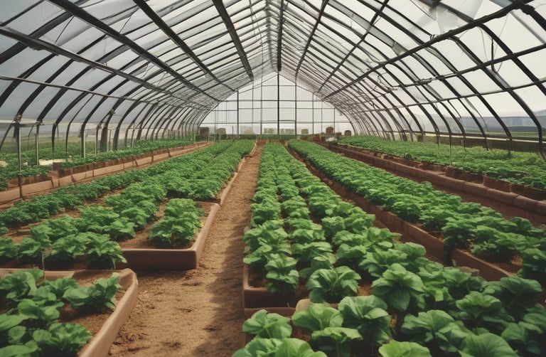 A vertical garden system with green leafy plants growing in a white modular structure. The plants are planted in small compartments stacked on top of each other, creating a tower-like appearance with lush greenery.
