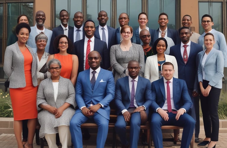 A professional team of compliance consultants working together.