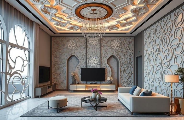 معلم ديكور الفن الحديث جبس بورد في الكويت.