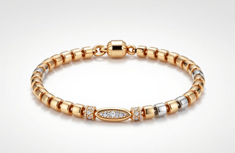 A pair of shimmering diamond stud earrings displayed on a sleek black stand.