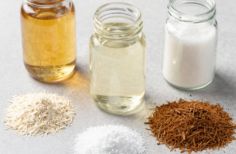 Assorted flavor enhancers and seasoning packets displayed neatly on a kitchen countertop.