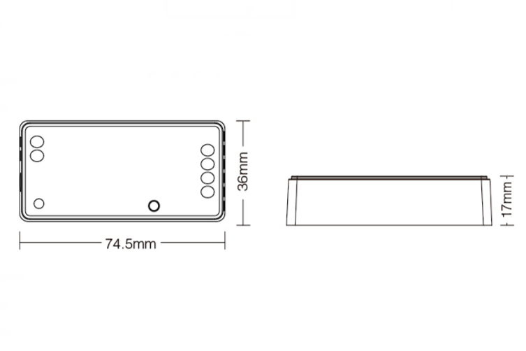 Diseño compacto de 85x45 mm y perfil de 22.5 mm para fácil ocultación.