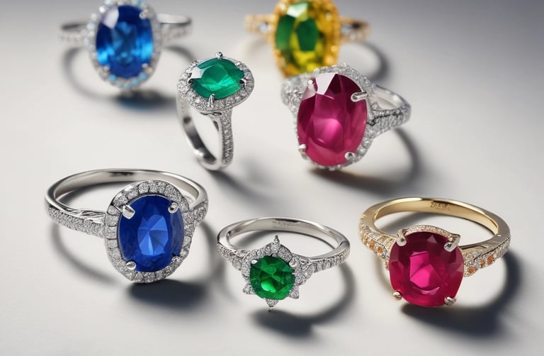 A serene setting featuring a selection of astrological jewelry pieces inspired by the zodiac.