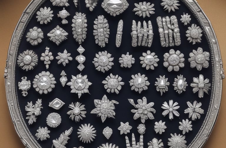 Artistic arrangement of engagement rings, highlighting their unique settings and brilliant stones.