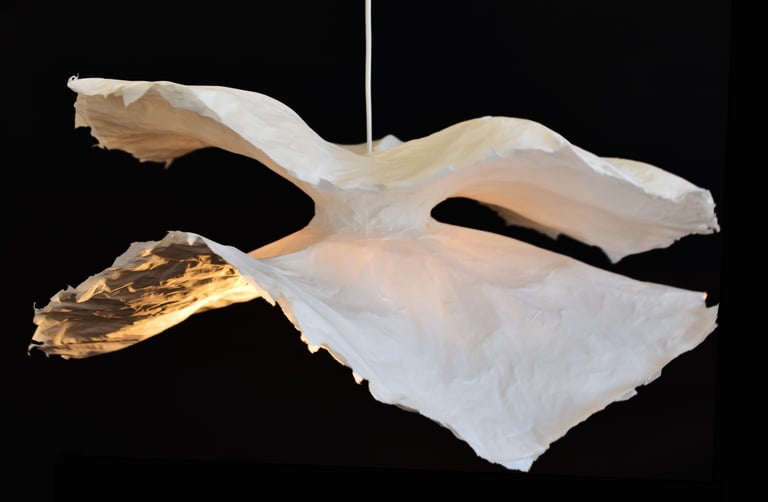 flowers pendant light paper sculpture Sète France