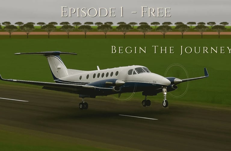 twin engine plane taking off on a sealed airstrip with green paddocks around