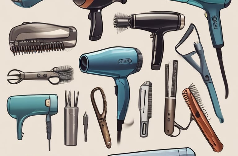 A collection of beauty products is displayed on a lace-covered surface with a pink wall in the background. The items include perfume and cosmetic bottles, each with distinct labels and designs.