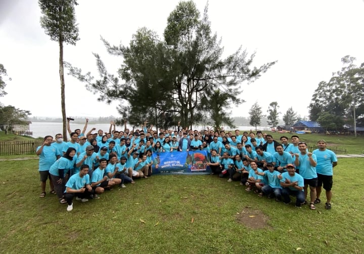Gathering peserta kegiatan outbound di pangalengan