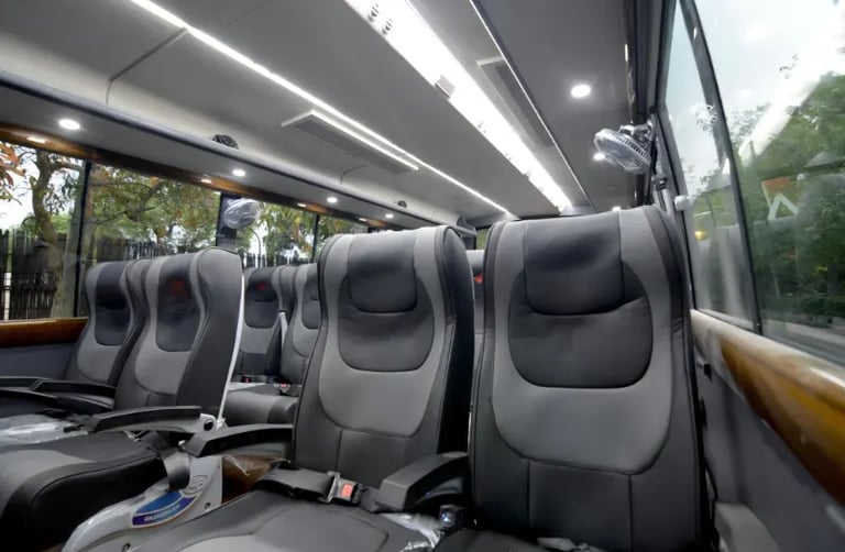 29 seater luxury bus interior suitable for family trips in Delhi