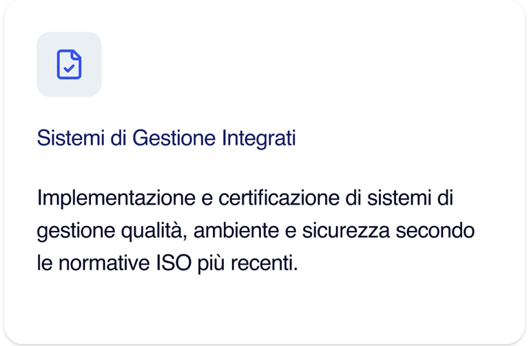 Sistemi di gestione ISO per qualità ambiente e sicurezza