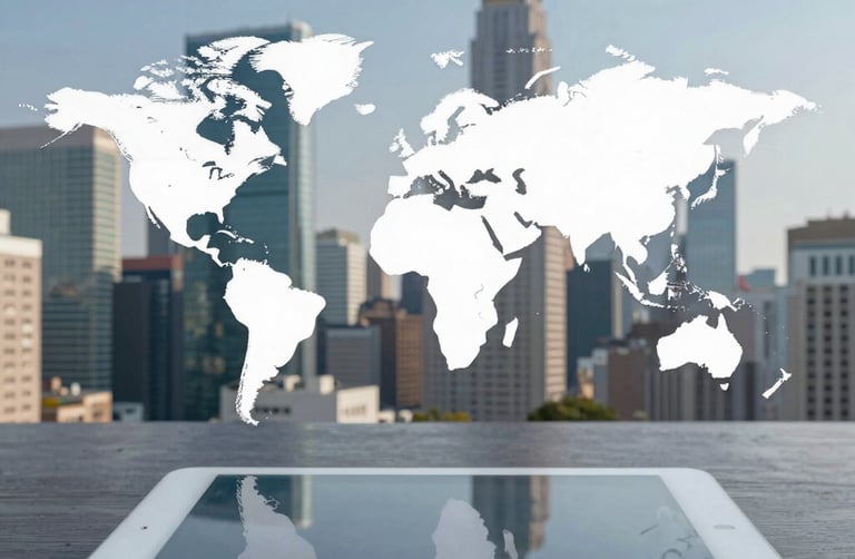 A sleek modern website homepage displayed on a laptop screen with vibrant colors.