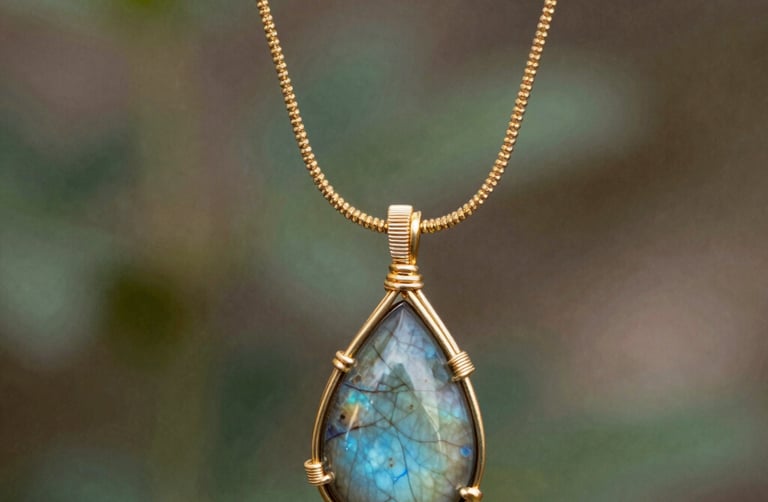 Close-up of a delicate gold necklace with a small diamond pendant resting on a soft white fabric.