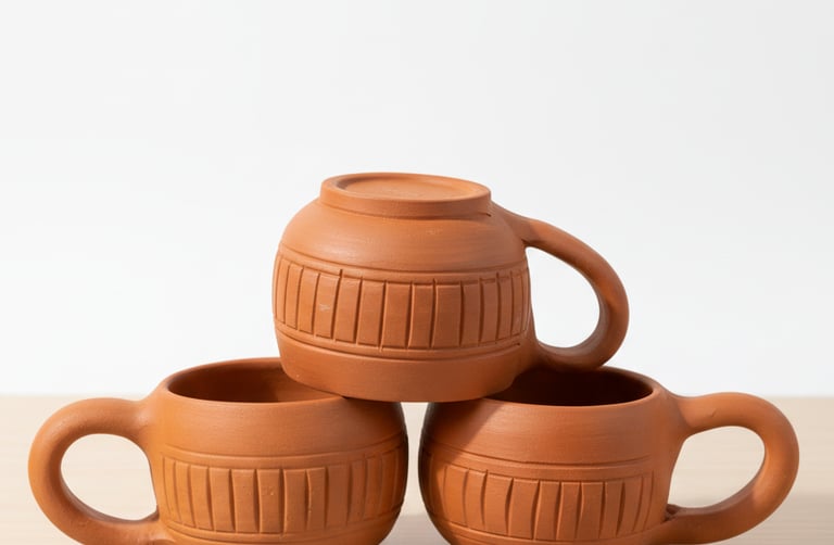 terracotta clay tea cups ecofriendly corporate gifts