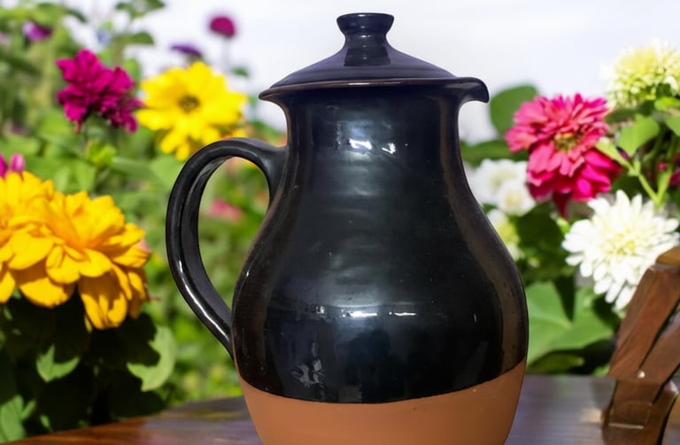 terracotta clay handmade jug purely handmade & hand crafted glszed