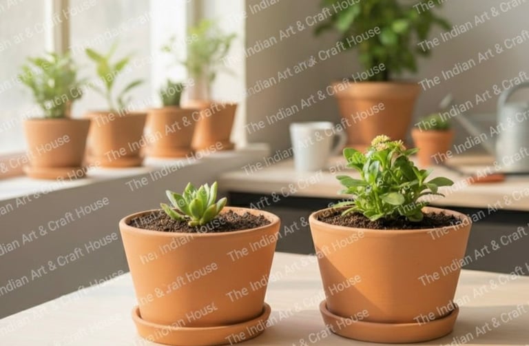 Terracotta clay planting pot