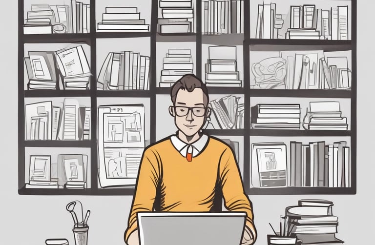 A tablet displaying a digital course dashboard with progress bars and modules, set on a clean white and brown desk.