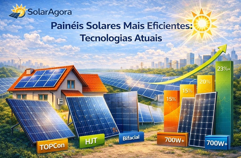 Painéis solares modernos de alta eficiência instalados em telhado e usina solar, representando novas