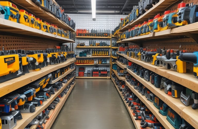 a group of red and black tools on a white surface