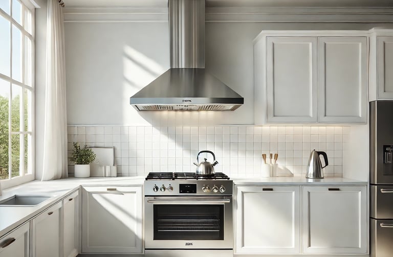 kitchen with a hood range