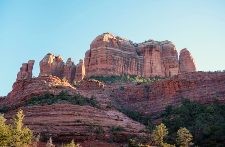 Sedona - Cathedral Rock is a short but strenuous & steep climb up, but coming down takes longer