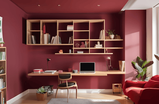 Red Wine Color Wall Design