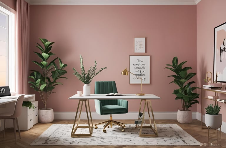 There is nothing more than blush pink on the wall