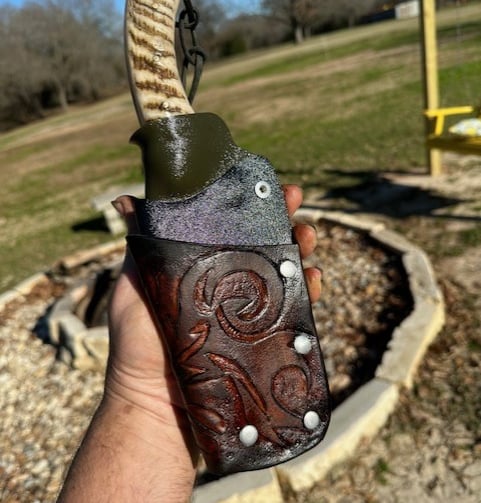 rams horn custom handcrafted knife