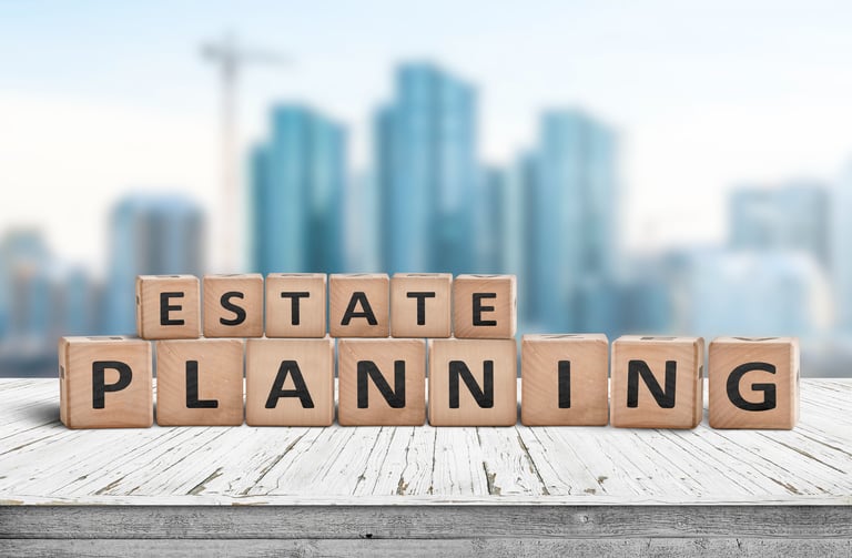 Blocks spelling "Estate Planning"