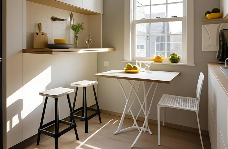 small kitchen decoration with foldable